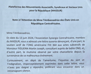Affaire Martin Joseph Figueira : la plateforme «MASSUR» exige le remplacement de l’ambassadrice des USA Patricia Mahoney