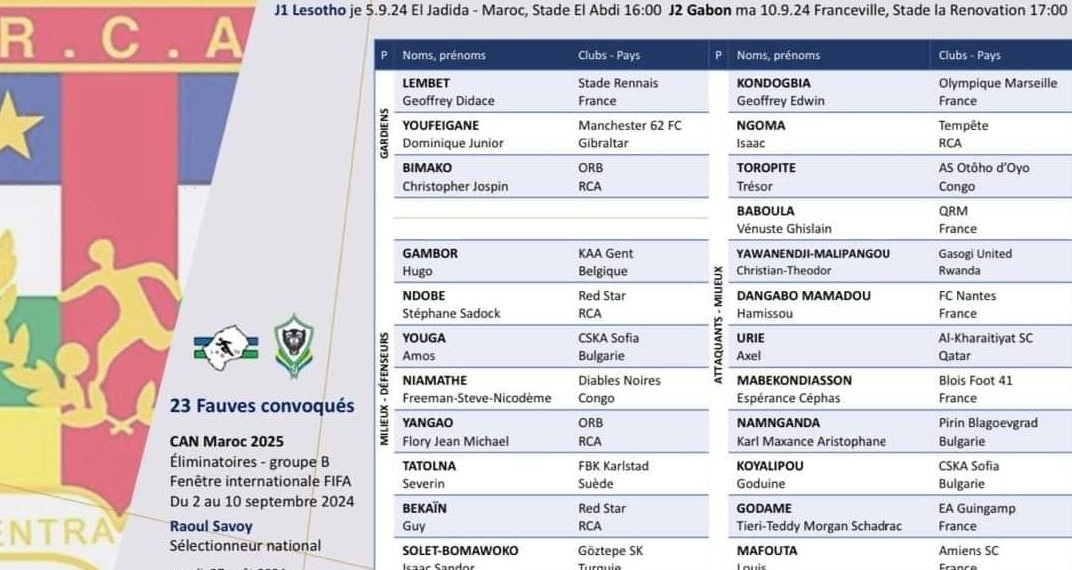 La liste des Fauves pour disputer les éliminatoires de la CAN 2025 est connue