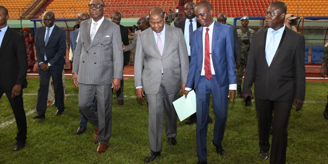 Le Président Touadéra a visité le Complexe Sportif Barthélemy Boganda de Bangui