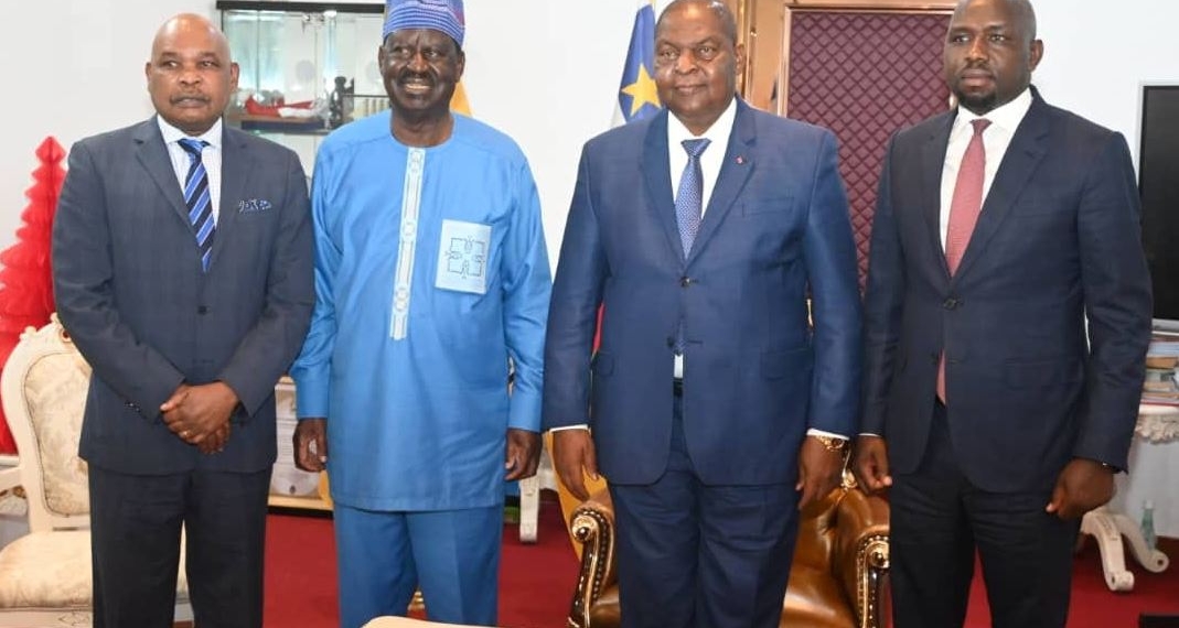 Le Kenyan Raïla Odinga sollicite le soutien du Président Touadéra en faveur de sa candidature à la présidence de la commission de l’Union Africaine