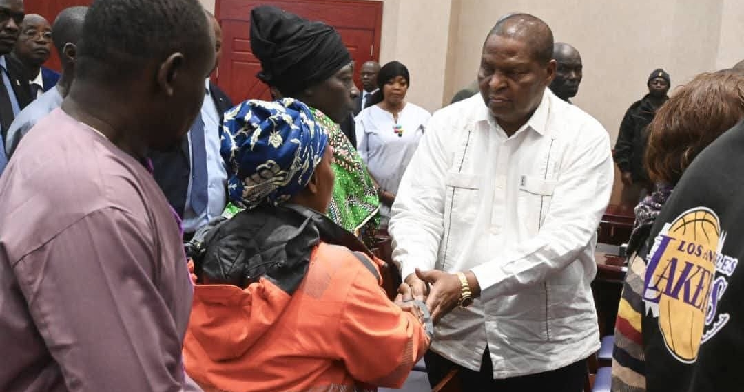 Des parents des élèves décédés suite au drame du Lycée Barthélemy Boganda reçus par le Président Touadéra