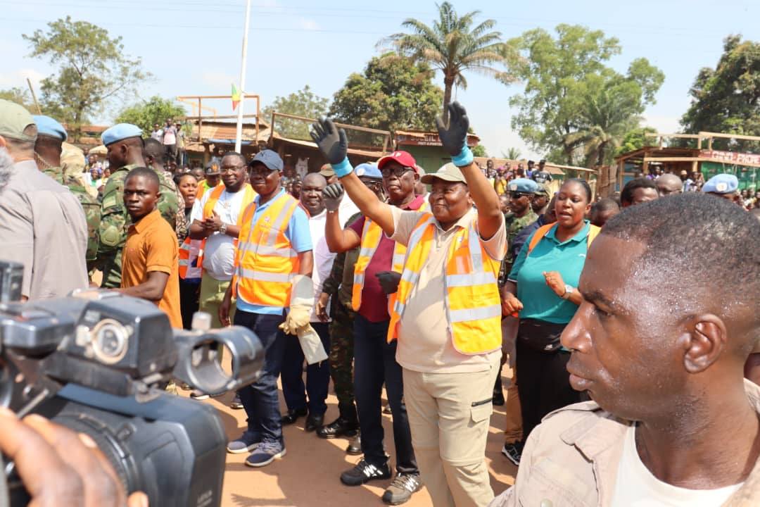 Le Président Touadéra au marché Combattant pour la réouverture du marché réhabilité