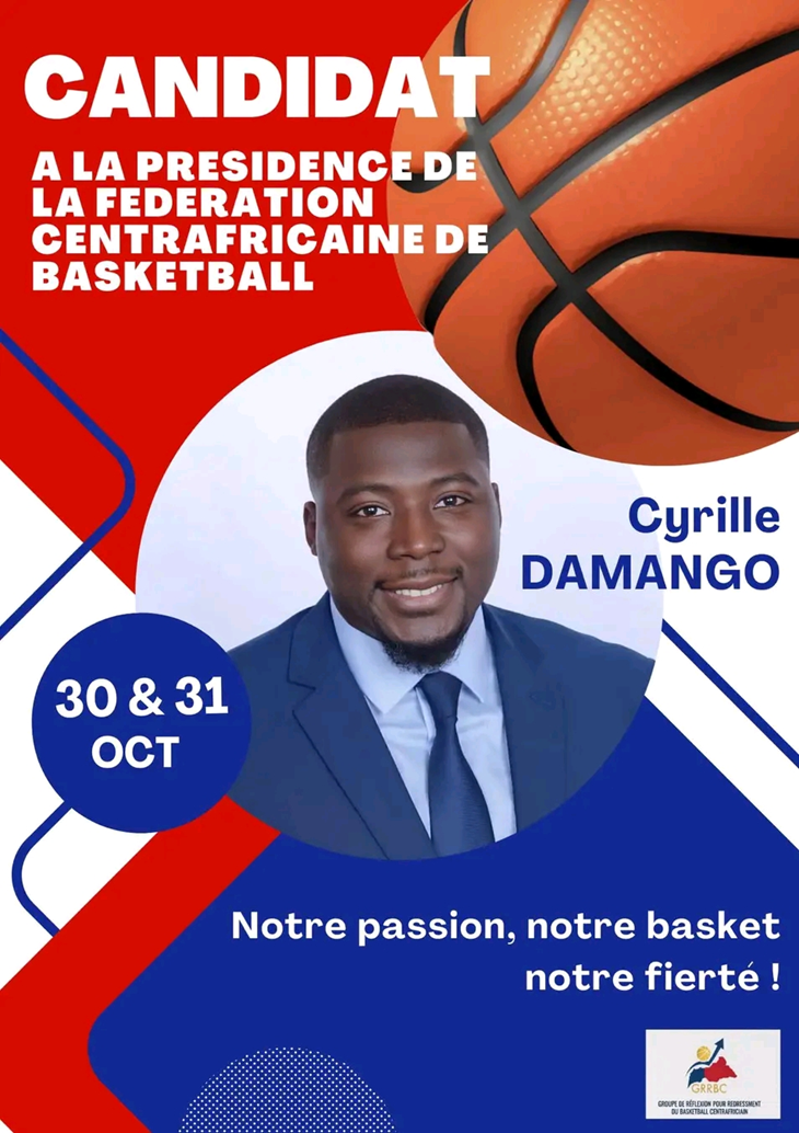 Cyrille Damango, déclare sa candidature à l’élection de la présidence de la Fédération Centrafricaine de Basketball