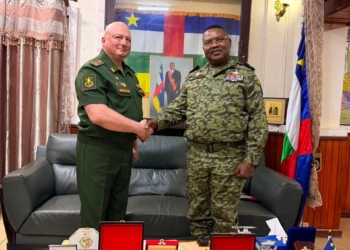 Le Chef de Mission militaire Adjoint RusseColonel Sergueï Baidov en visite à Bangui