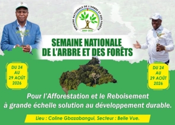 Le Premier Ministre Félix Moloua lance la première Semaine Nationale de l’Arbre et des Forêts sur la colline de Bas-Oubangui