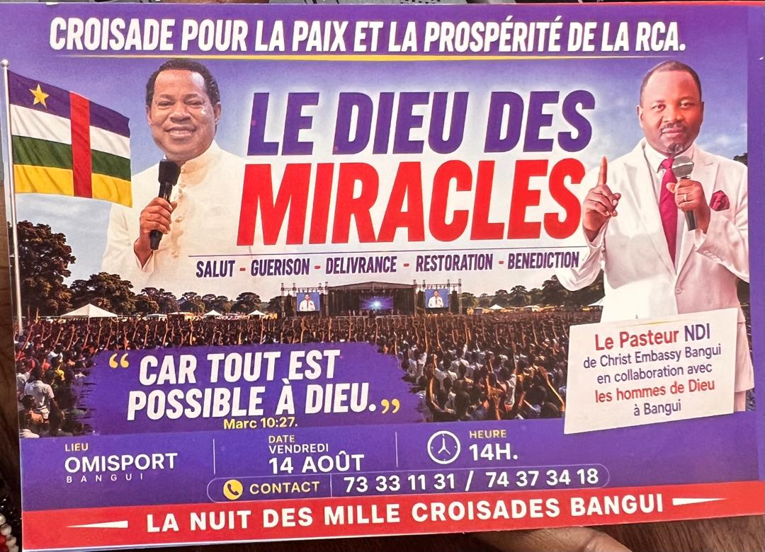 La mission «Christ Embassy» en Centrafrique entend contribuer à la réduction de chômage dans le pays